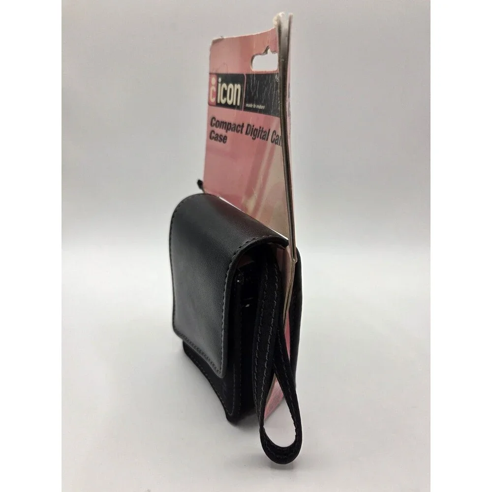 VTG 2006 Icon FM107 Compact Digital Camera Case Faux Leather Black NIB NOS